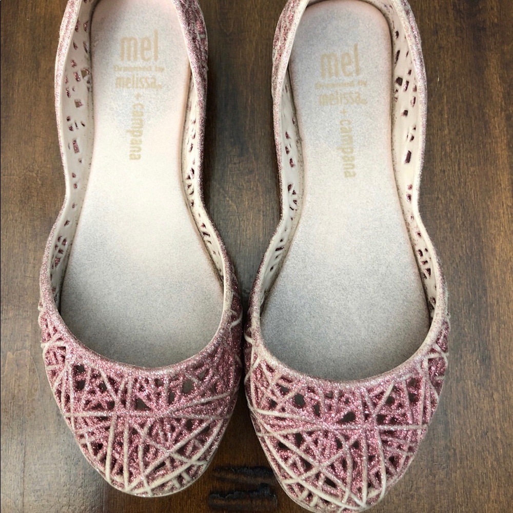 💗PINK Glitter mini melissa~ GUC ~ Size11